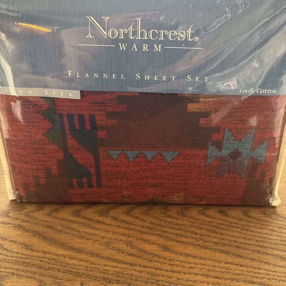 Vintage Northcrest Flannel Queen Sheet Set Oneida